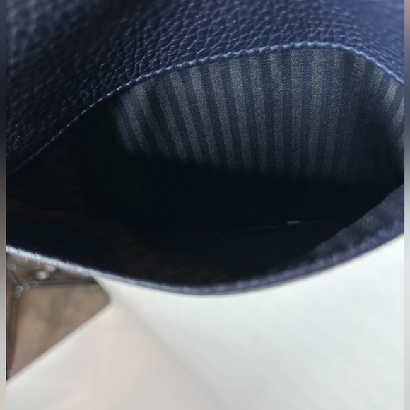 Coach Sonoma Pocket Zip Navy Blue Pebbled Leather Adjustable Crossbody Bag Vtg - Picture 6 of 16